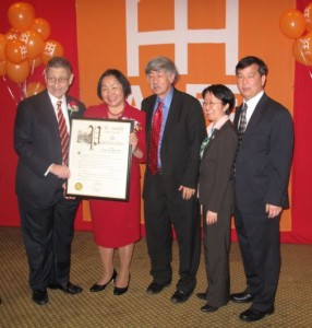 Sheldon Silver, Jean Quan, Floyd Huen, Margaret Chin, Christopher Kui, AAFE Award dinner, March, 2011