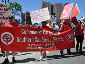 Communists, immigration reform/May Day rally, Los Angeles, 2011