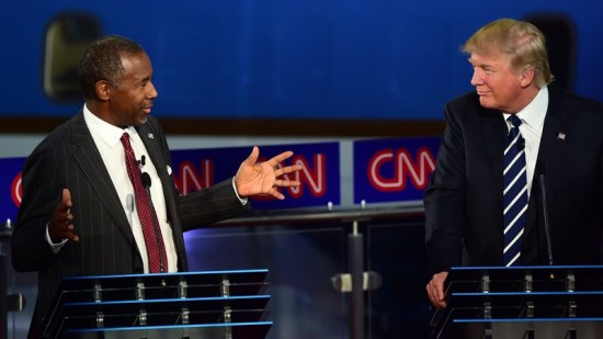 Donald Trump and Ben Carson during GOP Debate via NPR