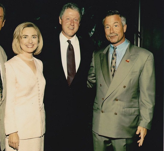 Terry Bean with the Clintons via the San Francisco Chronicle