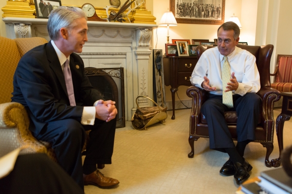 Former Speaker John Boehner meeting with Rep. Trey Gowdy 